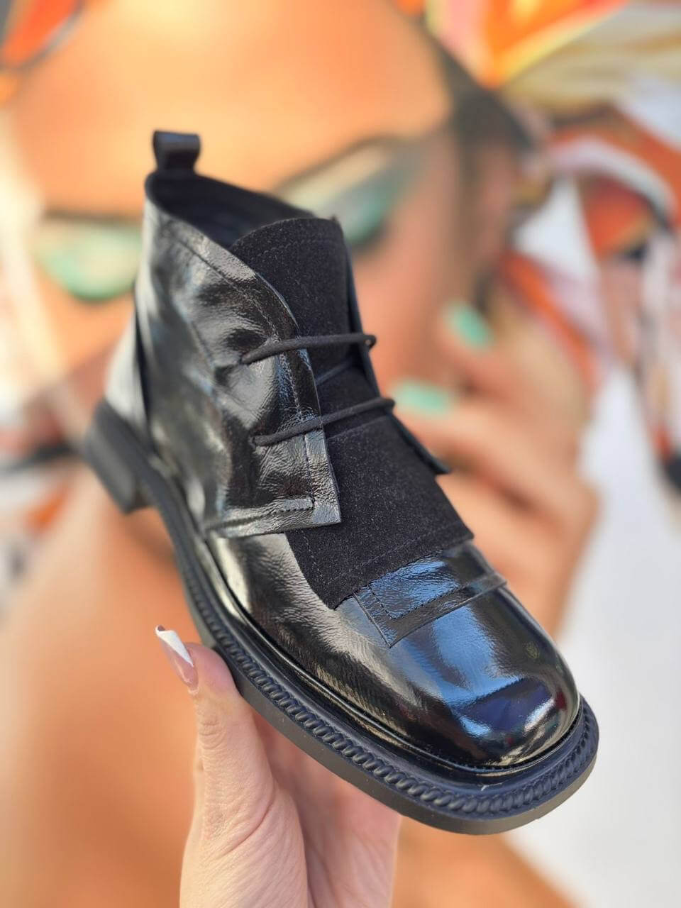 Черевики жіночі Black Gloss & Nubuck 59407